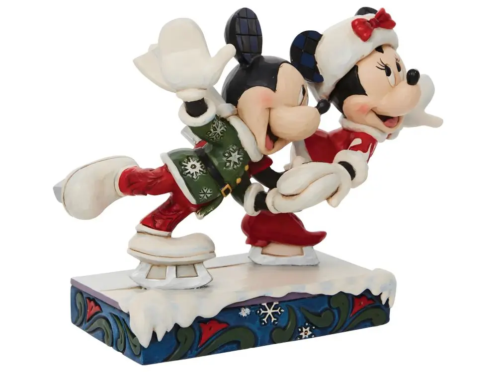 Figurine de collection Mickey et Minnie patin à glace