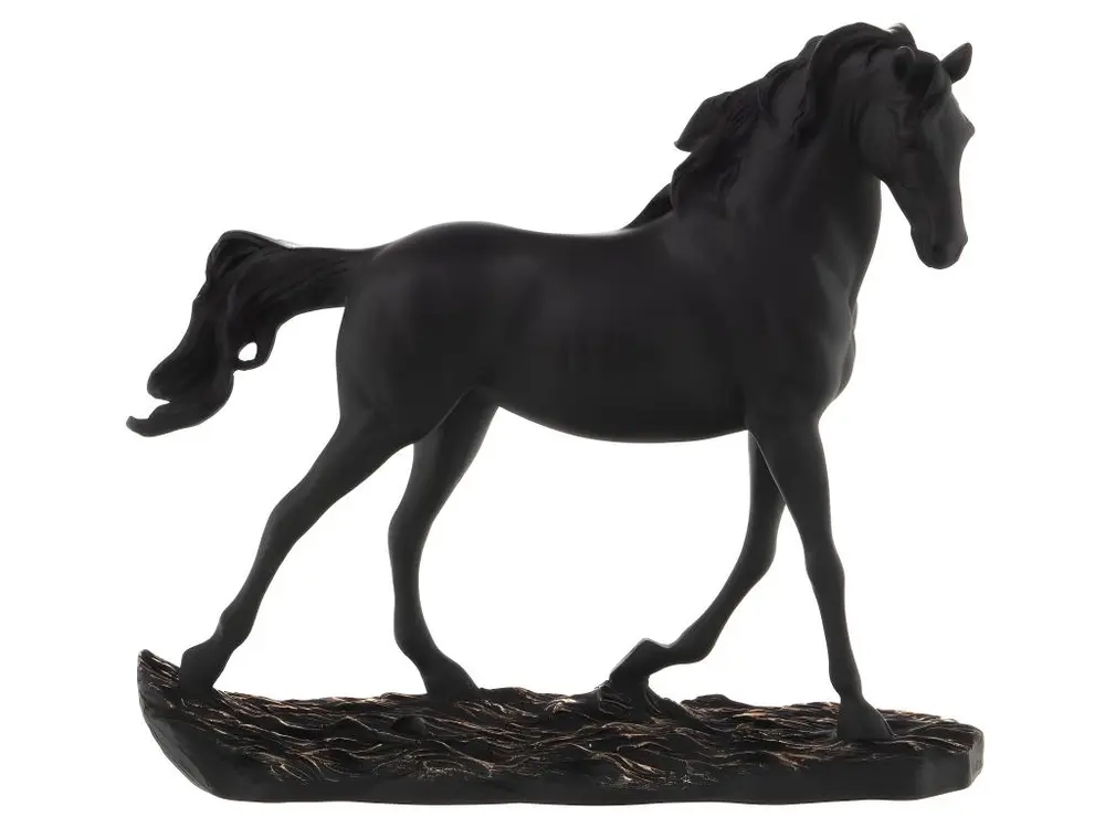 Cheval en marche noir 29 cm