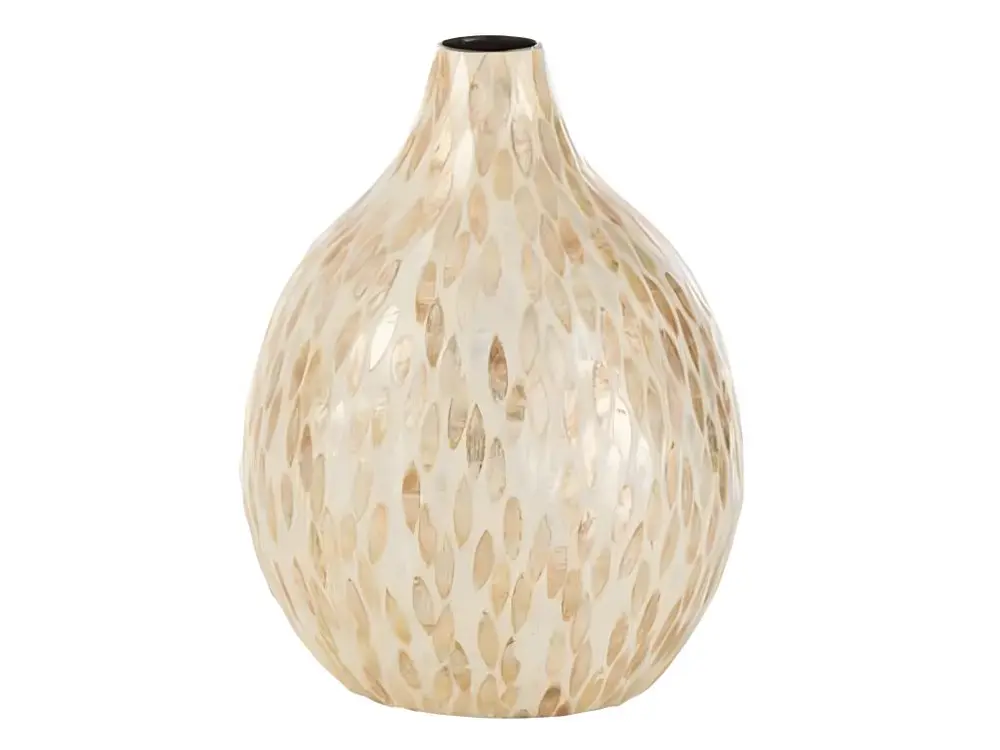 Vase goutte en bois beige 25x25x34 cm