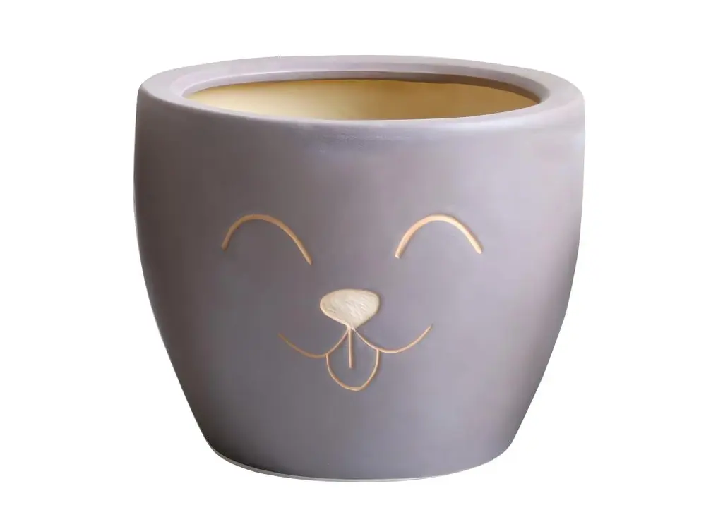 Cache pot Petsy taupe en Terre Cuite 18 cm