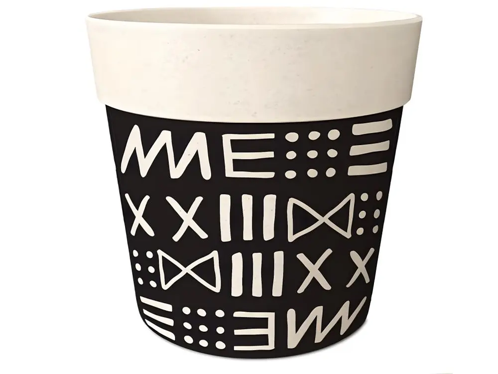 Cache-pot en bambou motif ethnique 8 cm