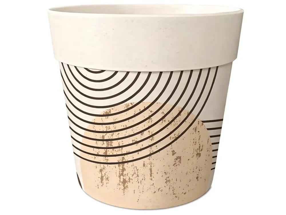 Cache pot en bambou graphique 15.5 cm