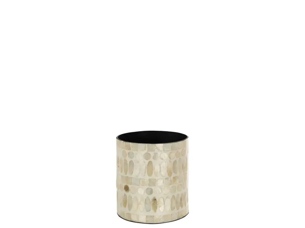 Cache-Pot Imprimé Design "Delta" 15cm Beige