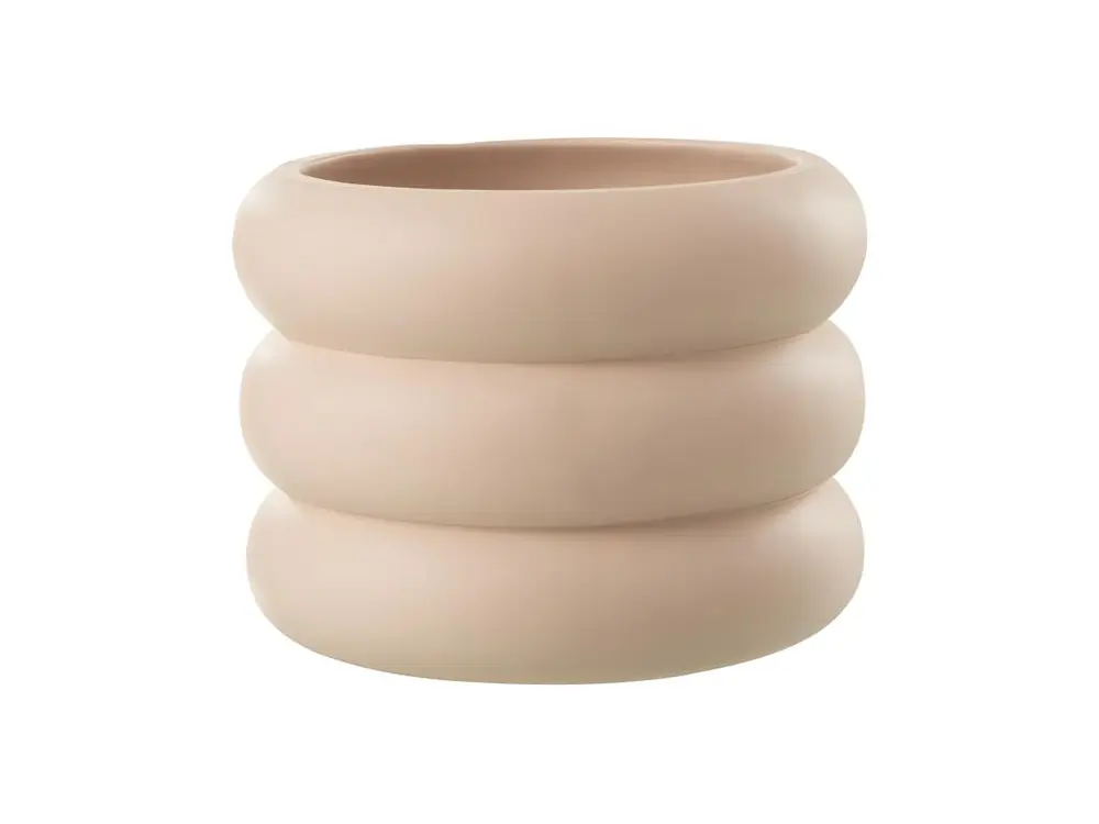 Cache pot en ciment beige 23x23x17 cm