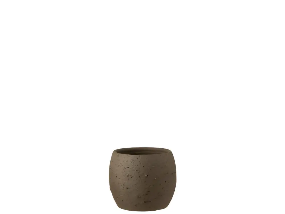 Cache pot en céramique marron 20x20x18 cm