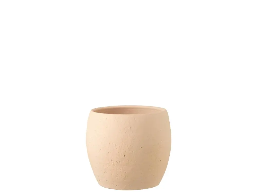 Cache pot en céramique beige 28x28x26 cm