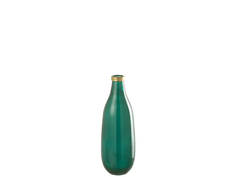 Vase en verre vert 15x15x40 cm