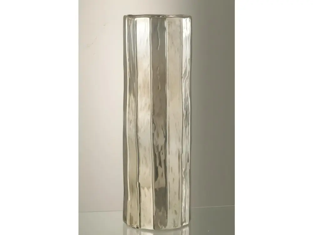 Vase en céramique argent 19.5x19.5x60 cm