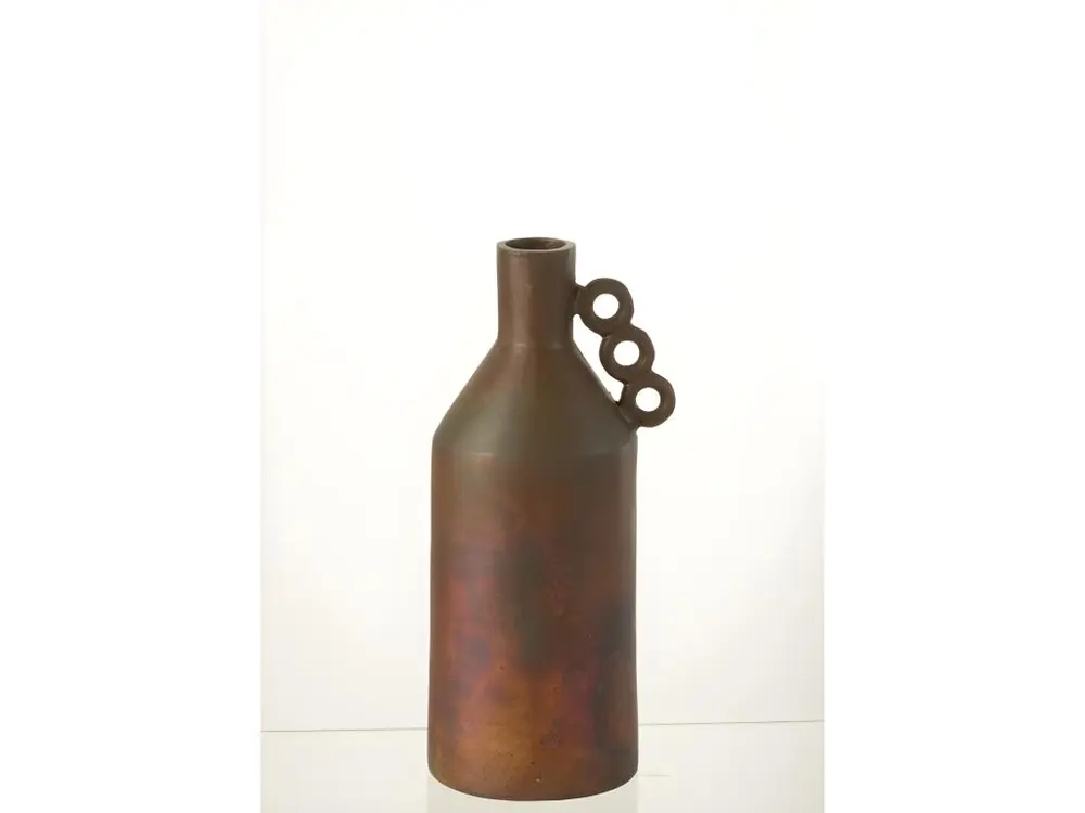 Vase en aluminium Bronze 16x13.5x35 cm