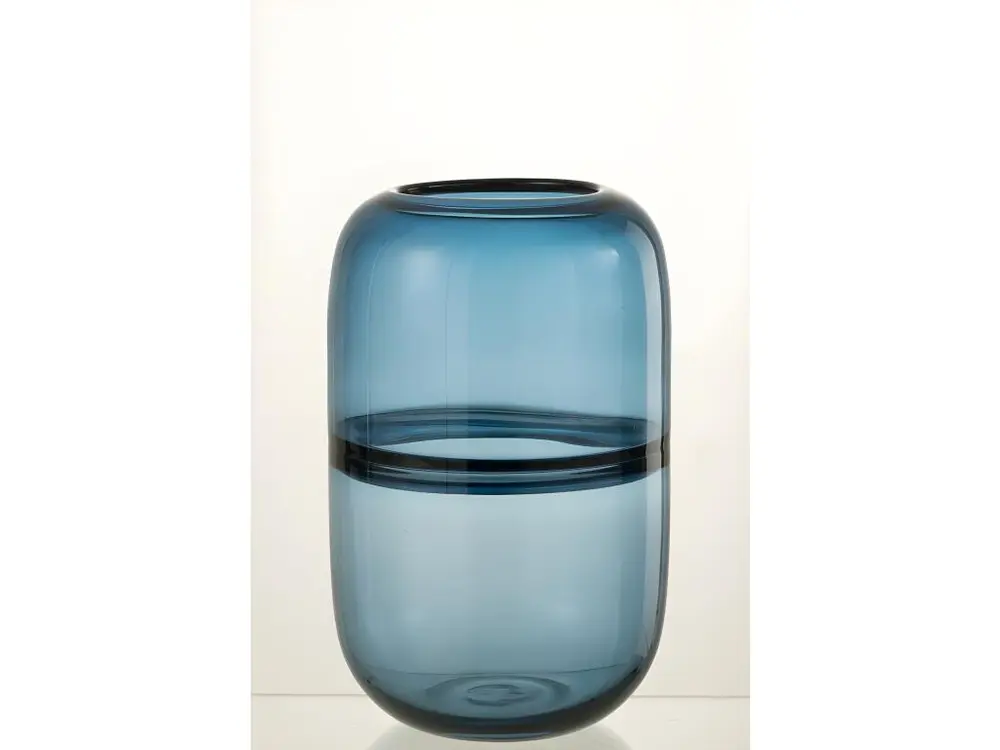 Vase en verre bleu 16x16x25.5 cm