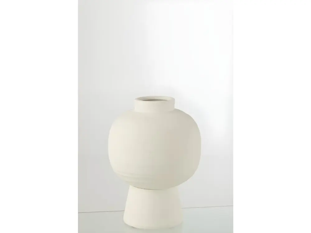 Vase lanterne en céramique blanc 25x25x33 cm