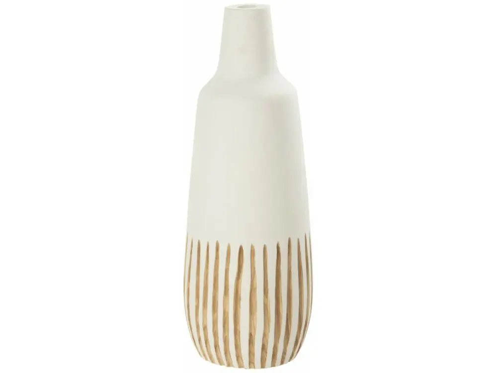 Vase en bois blanc 21x21x56 cm