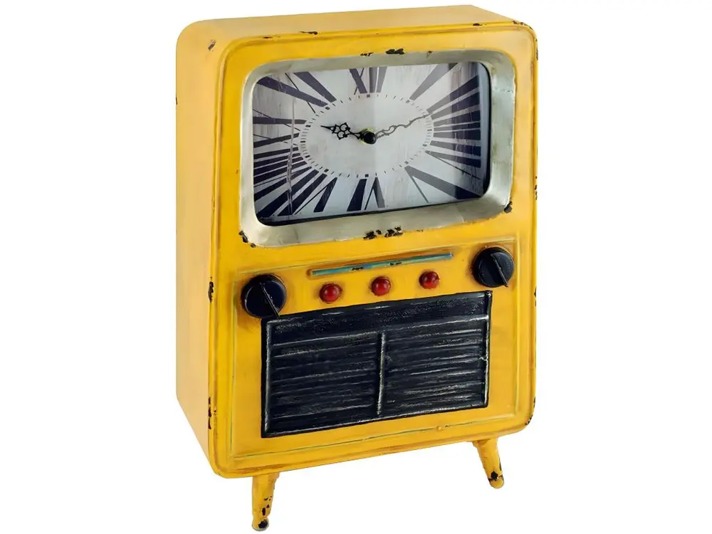 Pendule et boîte en forme de Télévision ancienne