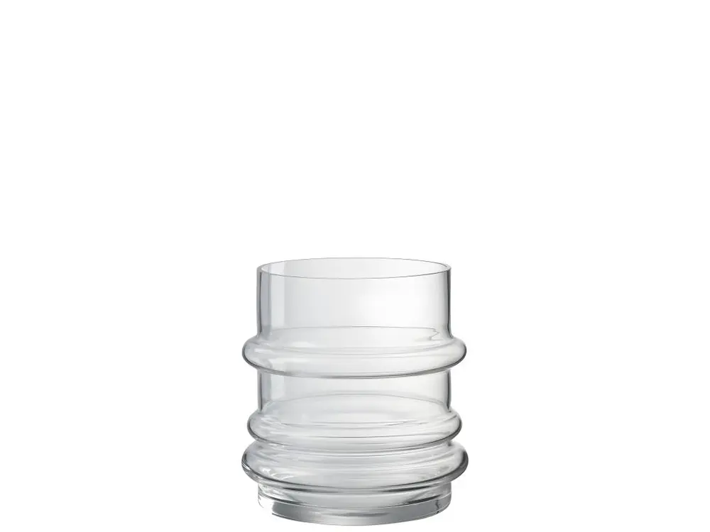 Vase anneaux en verre transparent 15x15x15 cm