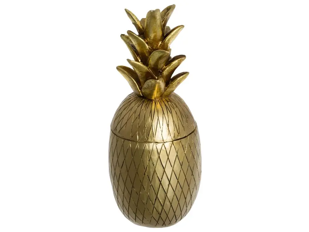 Boîte Décorative en Résine "Ananas" 24cm Or