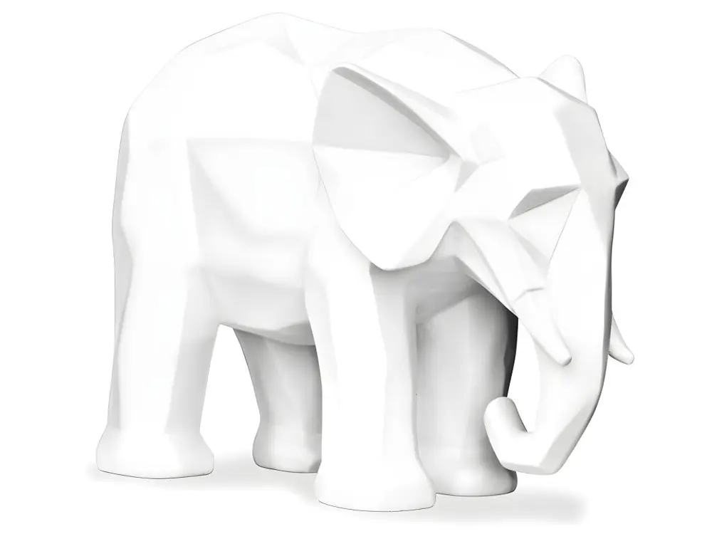 Figure décorative d'éléphant - Blanc mat - Fann Blanc