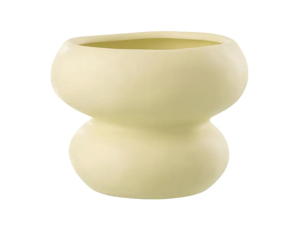 Cache-Pot en Porcelaine "Ryan" 19cm Jaune