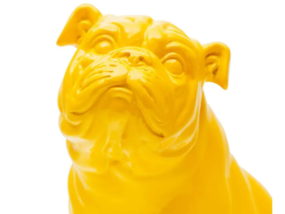 Figurine Décorative Chien Bulldog Kuatéh en Polyrésine 29x16x28 cm Jaune