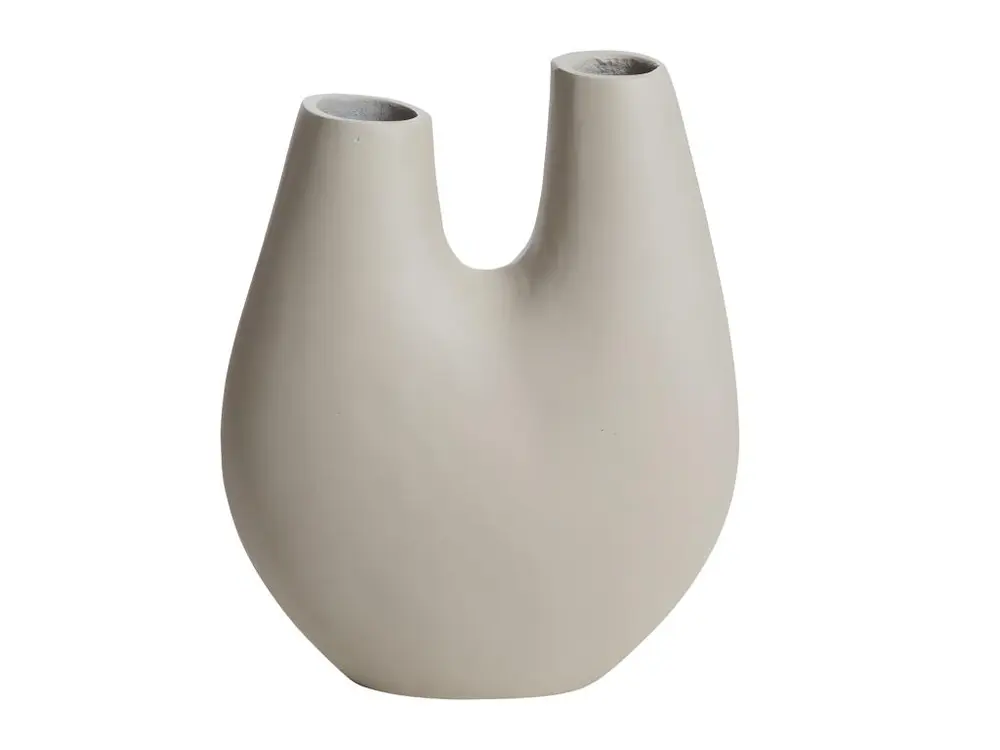 Vase beige 2 tiges en aluminium Tulipa