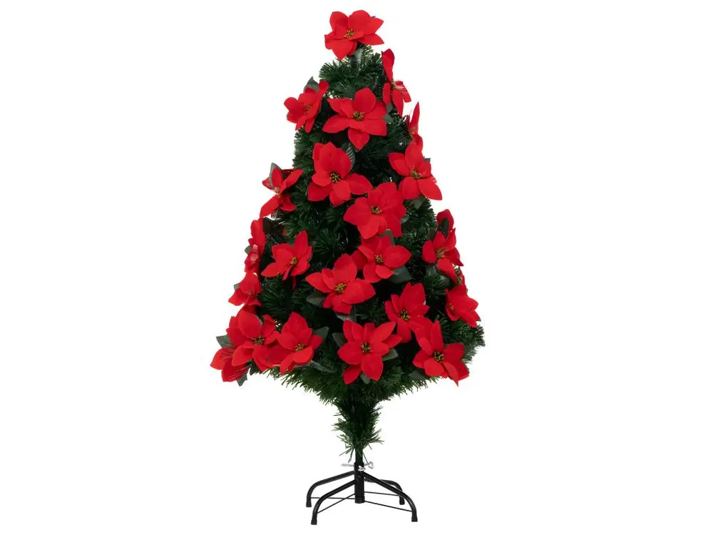 Sapin de Noël 120 cm décoré et lumineux Riga - Vert