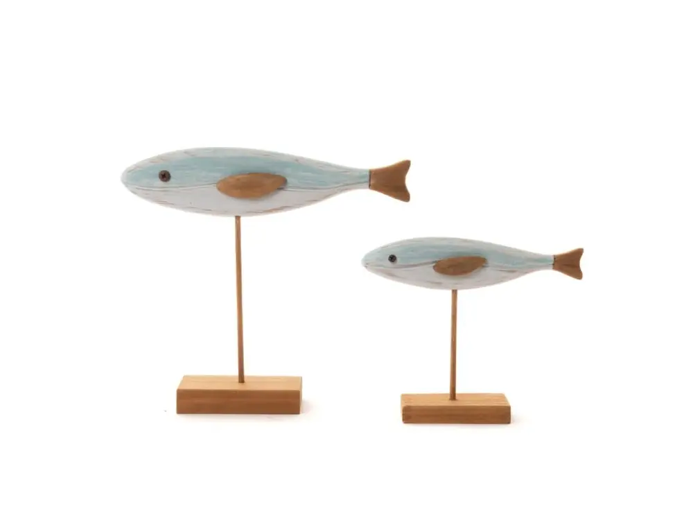 Set de 2 petits poissons à poser de 18 cm