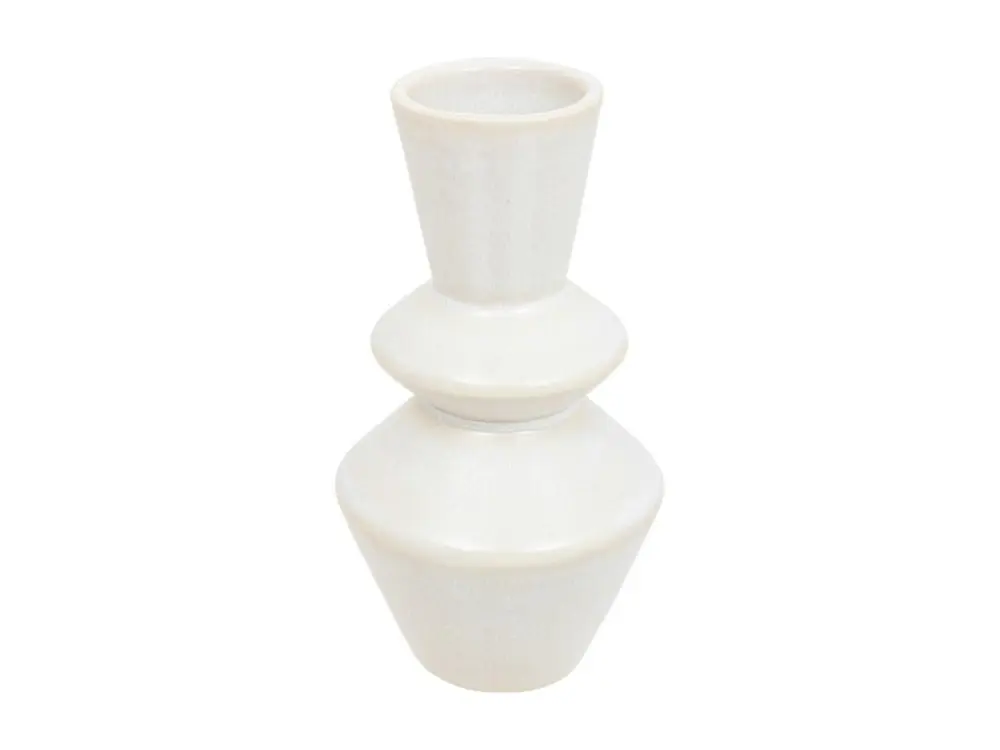 Vase Petit Soliflore en céramique émaillée Blanche H 14 cm