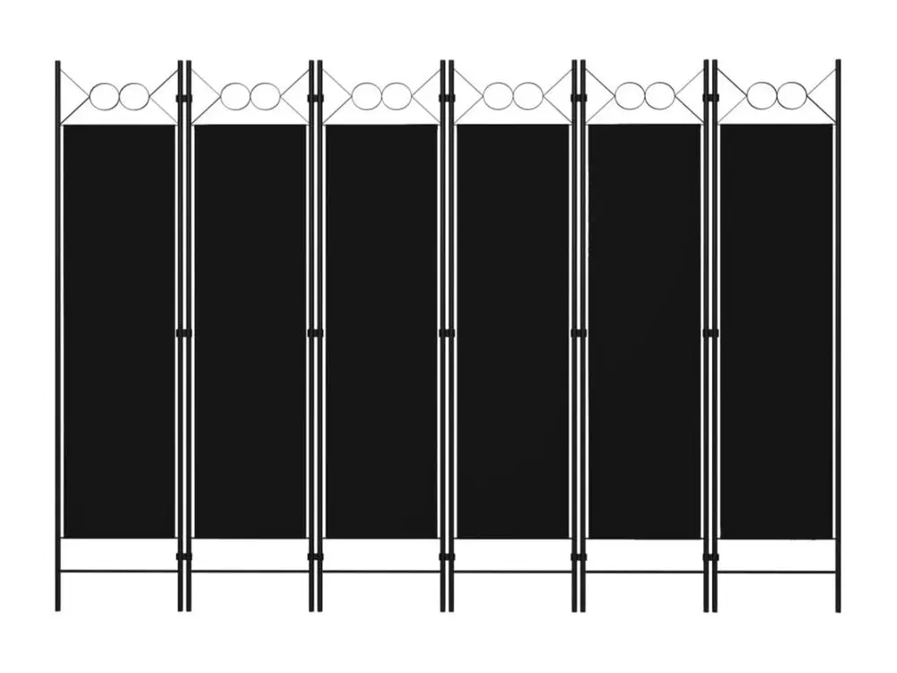 Cloison de séparation 6 panneaux Noir 240x180