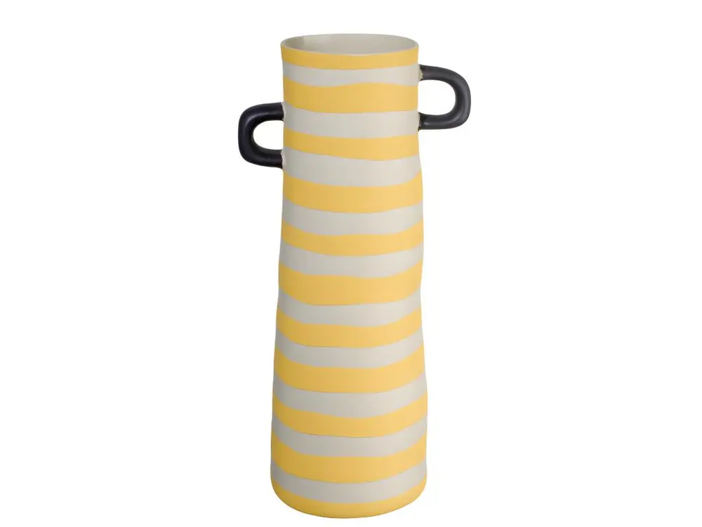 Vase Rayu rayé H28cm Jaune Asa