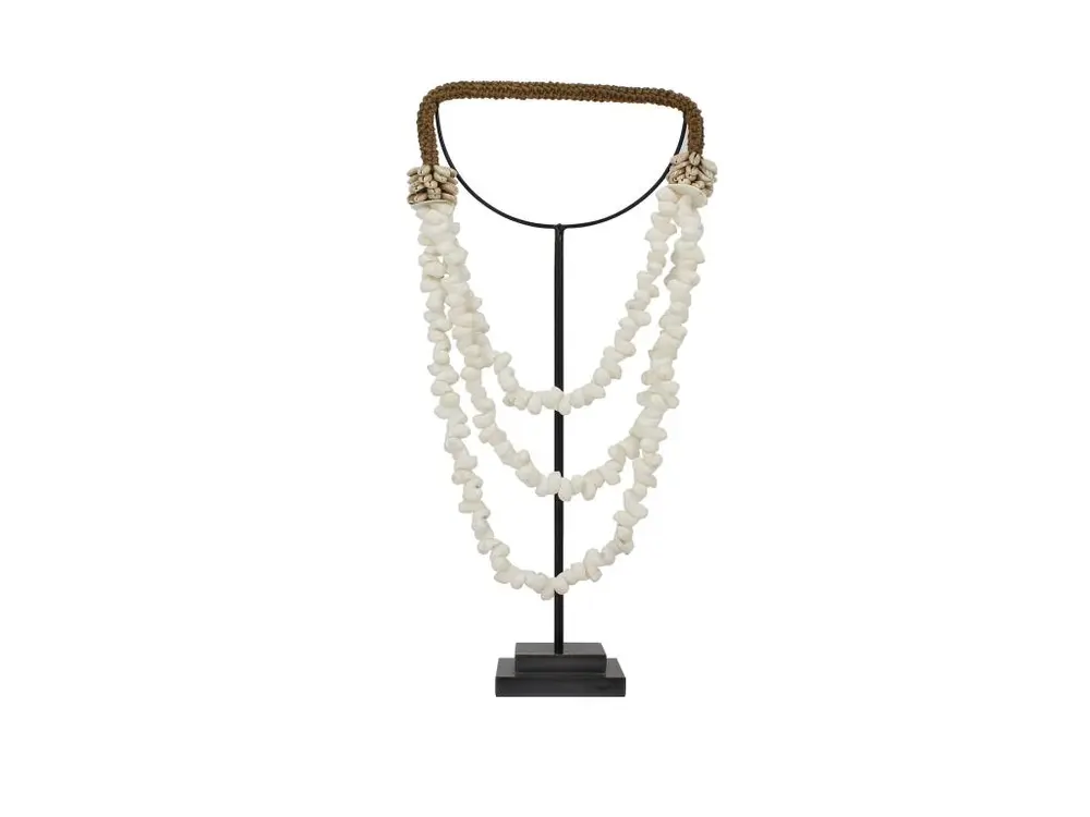 Now's Home - Collier En Coquillages Sur Pieds En Metal Noir 25x10x48 Cm Luania