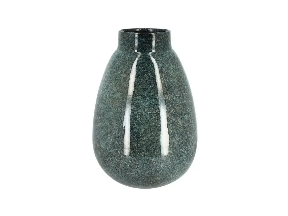 Now's Home - Vase En Metal Emaille Celadon Mouchete 20x20x30cm Iriz