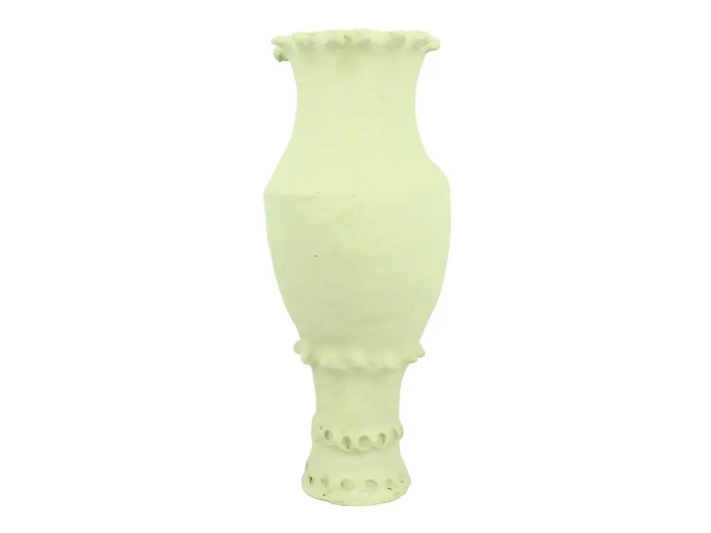 Now's Home - Vase Decoratif En Papier Mache Finition Lisse Vert 22x22x42cm Menia