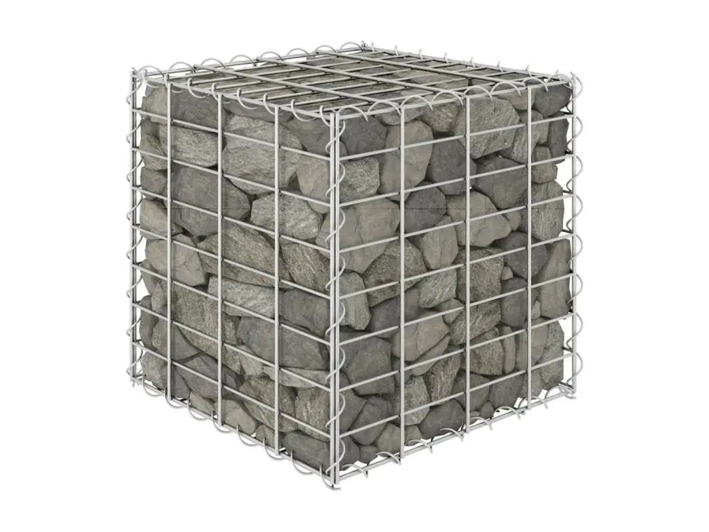 Lit surélevé cube à gabion Fil d'acier 40x40x40