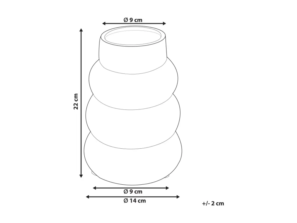 Vase à fleurs en céramique blanche 22 cm PIREAS