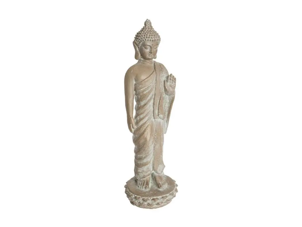 Objet décoratif Bouddha en magnésie effet blanchi H 74 cm