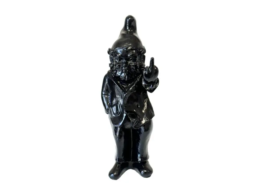 Petite statue en résine Lutin grossier noire 19 cm