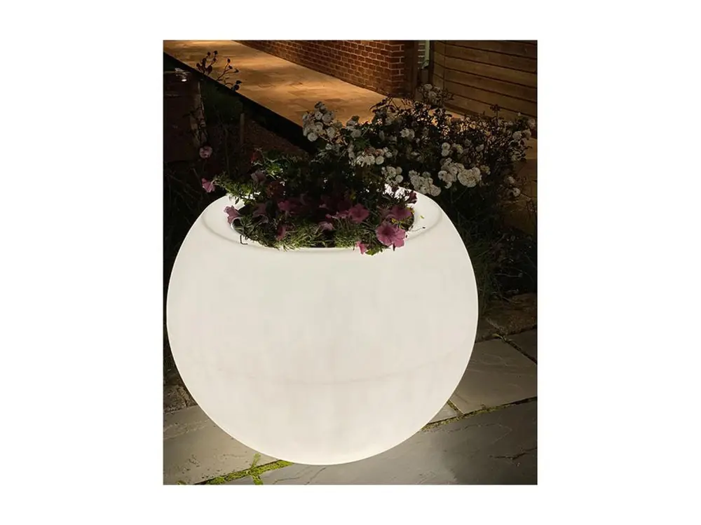 Pots De Fleurs Rond Sphérique Xxl Speranza 325l éclairant- Lot De 2