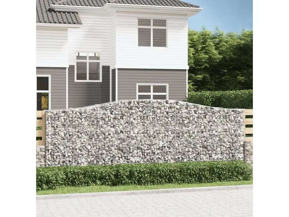 Paniers à gabions arqués 4 pcs 400x50x140-160 Fer galvanisé