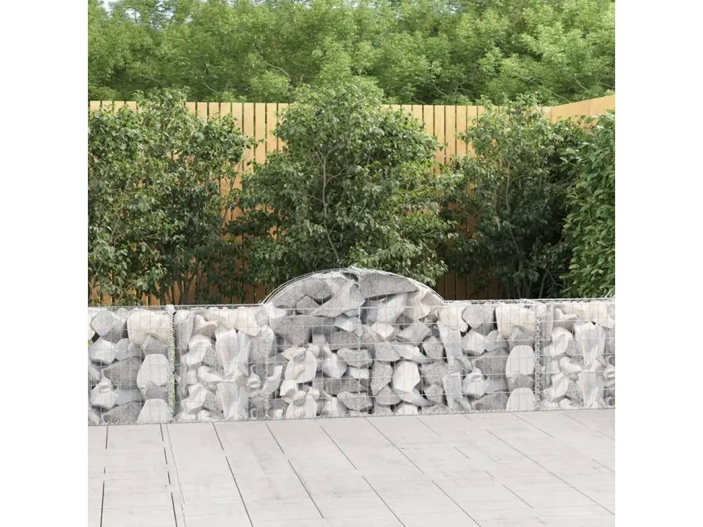 Paniers à gabions arqués 12 pcs 200x30x60-80 Fer galvanisé