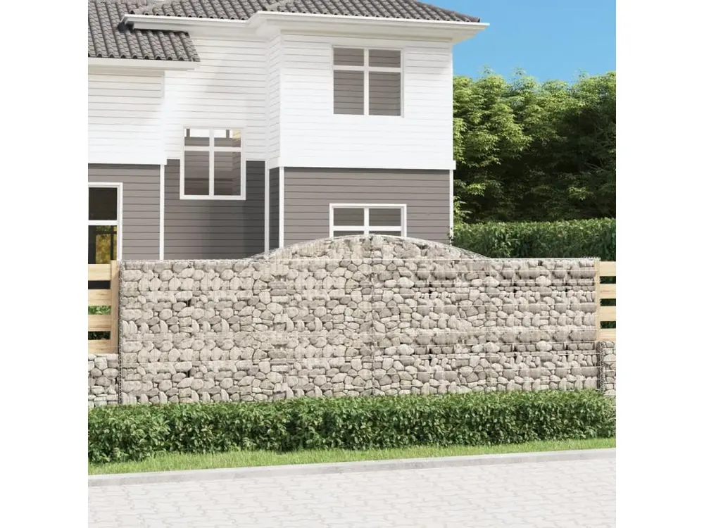 Paniers à gabions arqués 7 pcs 400x50x140-160 Fer galvanisé