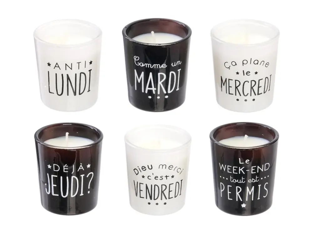 Coffret de 6 bougies parfumées WEEKY