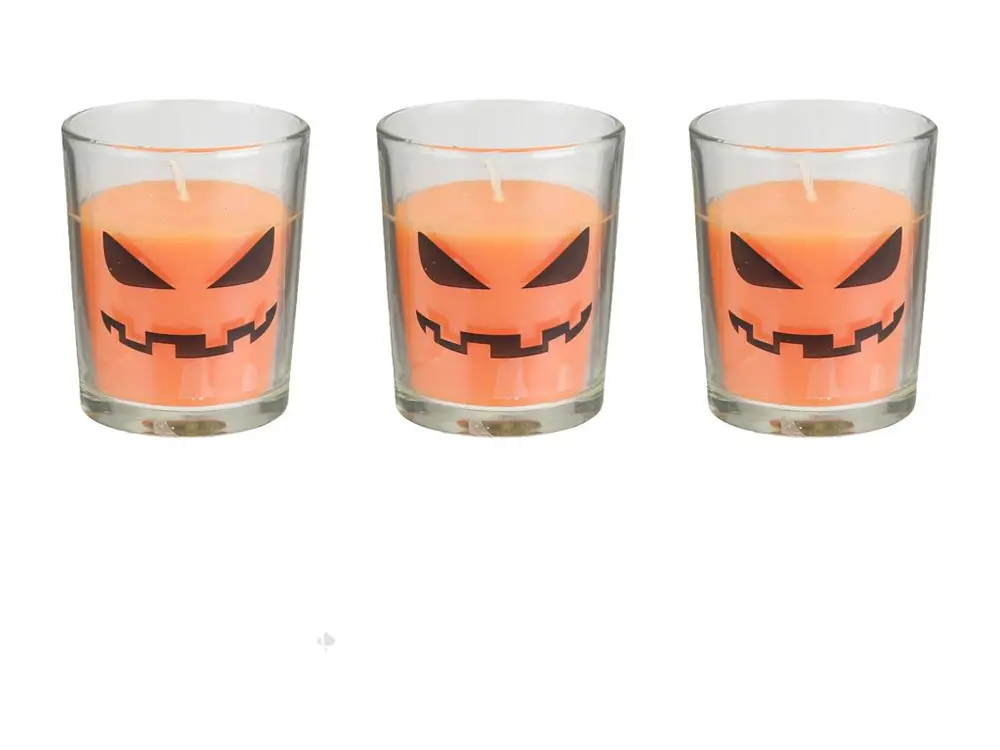 Lot de 3 bougies parfumées Vanille HALLOWEEN Candy