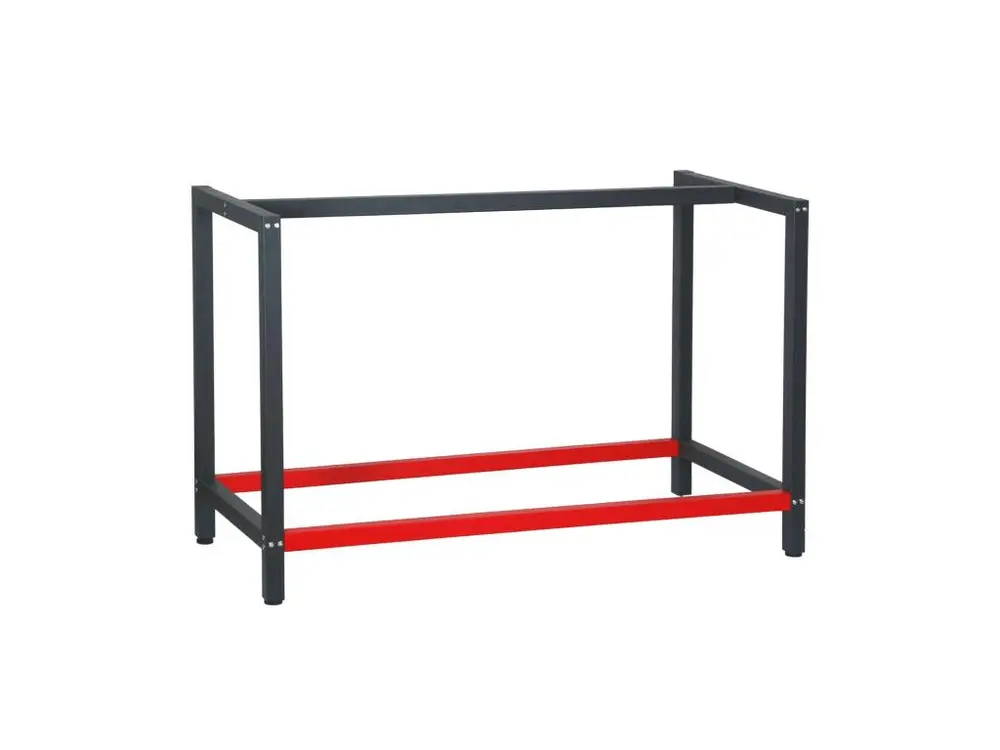 Pied établi 125 cm acier anthracite rouge support bureau emballage atelier 16_0002508