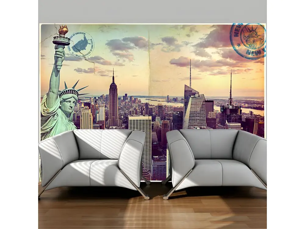 Papier peint intissé Ville et Architecture Postcard from New York : Taille - 200 x 140 cm