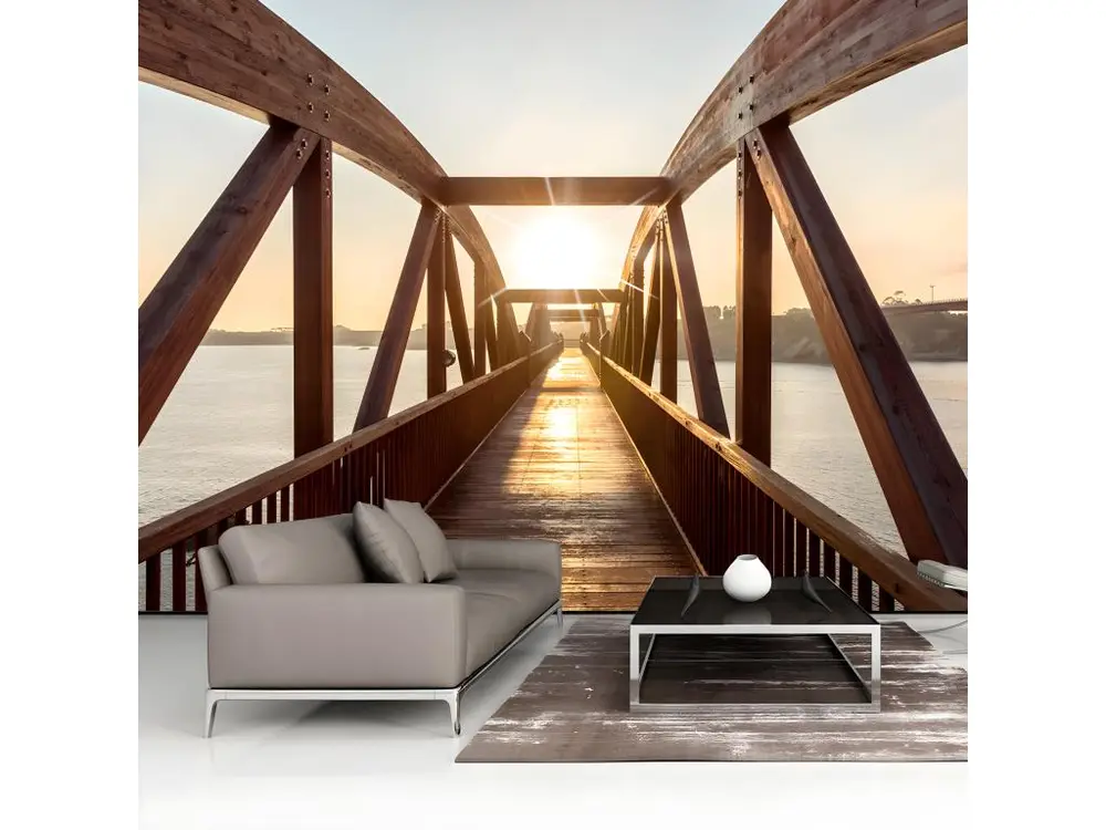 Papier peint intissé Ville et Architecture Bridge of the Sun : Taille - 250 x 175 cm