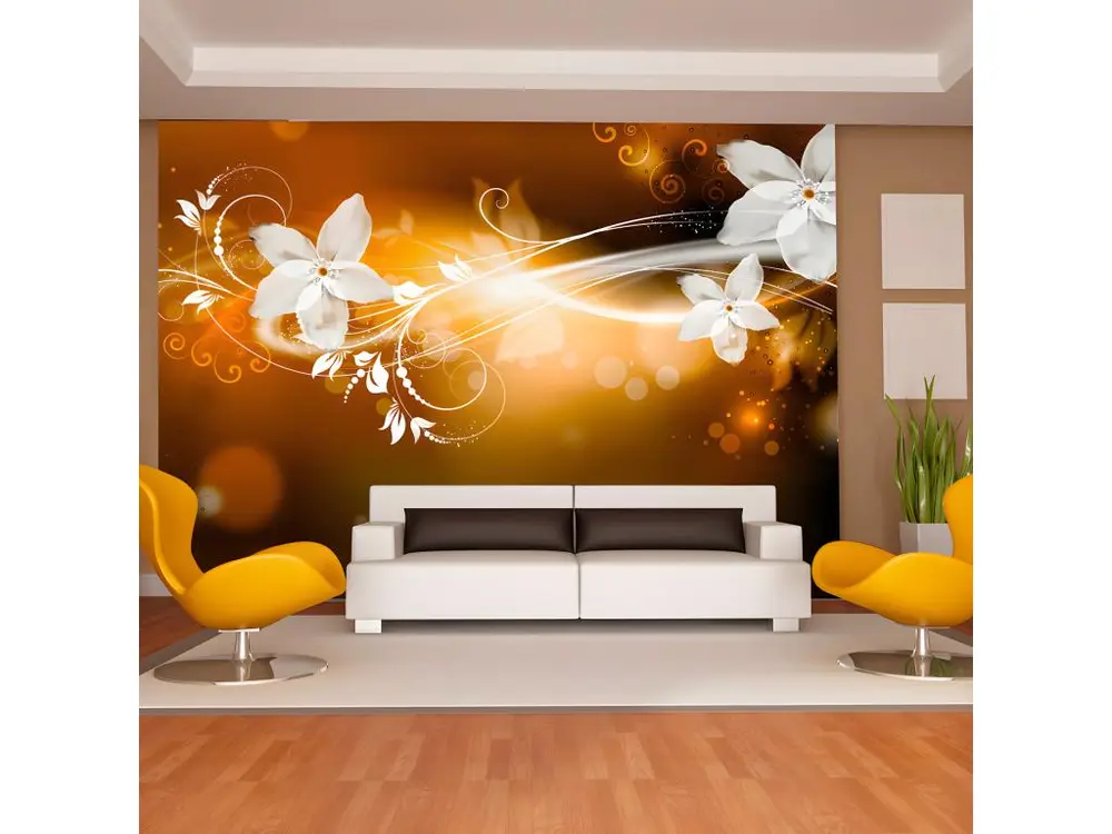 Papier peint intissé Fonds et Dessins Snow flower : Taille - 100 x 70 cm