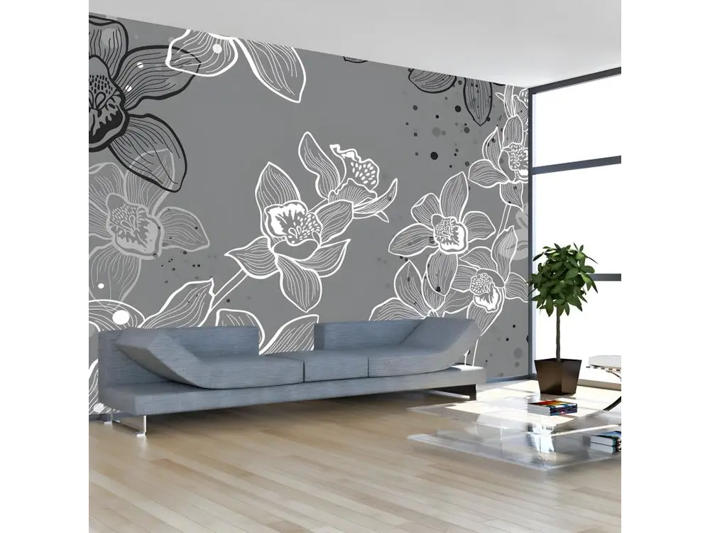 Papier peint intissé Fonds et Dessins Winter flora : Taille - 300 x 231 cm