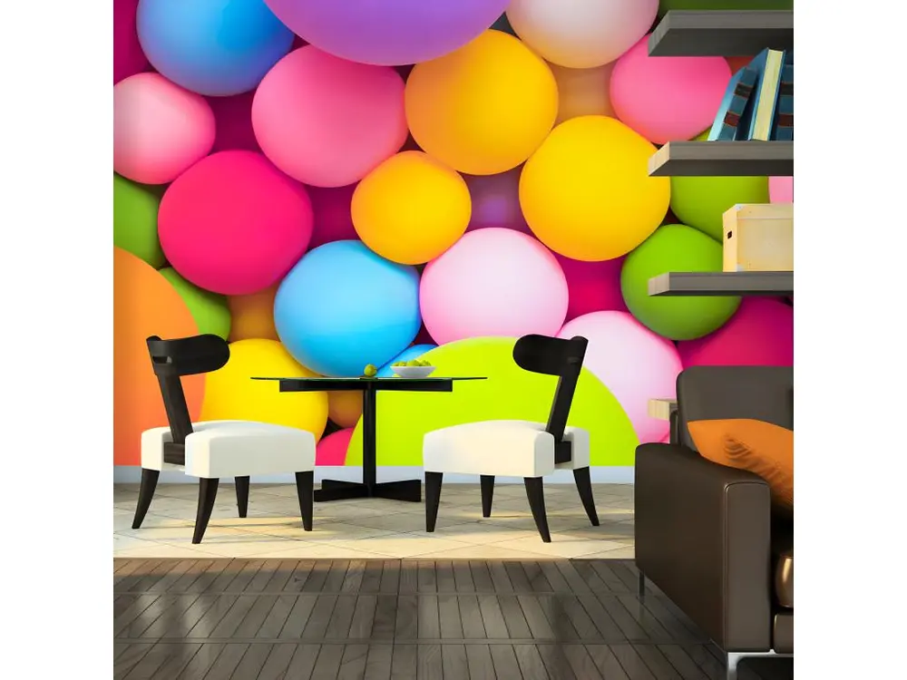 Papier peint intissé Fonds et Dessins Colourful Balls : Taille - 100 x 70 cm