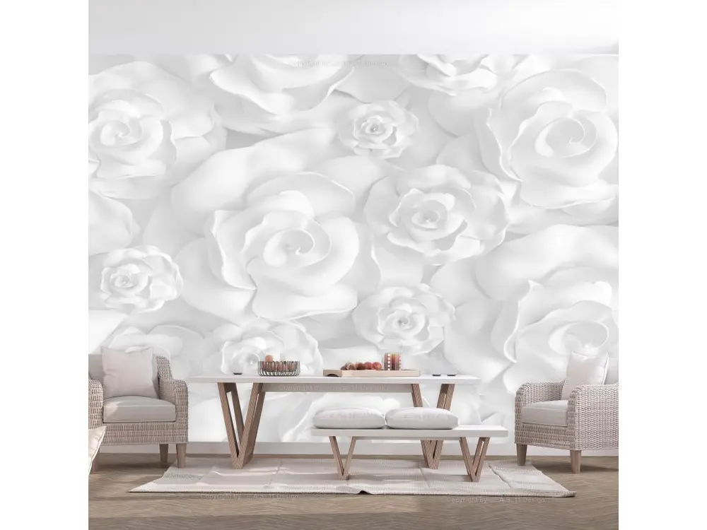 Papier peint intissé Fleurs Plaster Flowers : Taille - 100 x 70 cm