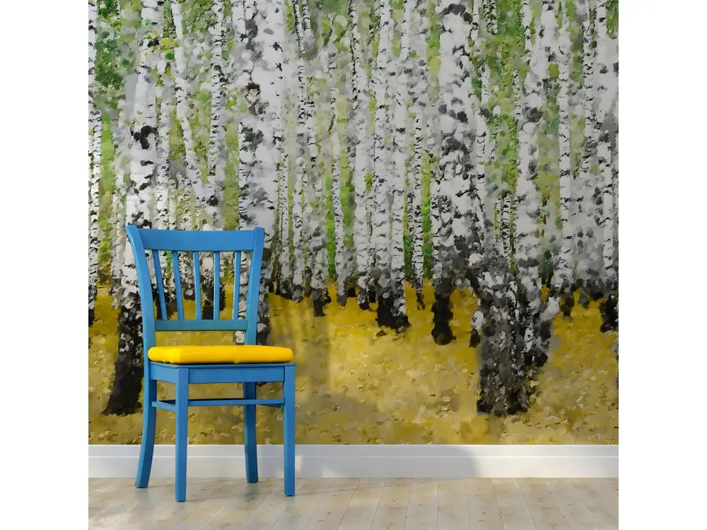 Papier peint intissé Paysages In birch grove... : Taille - 350 x 270 cm