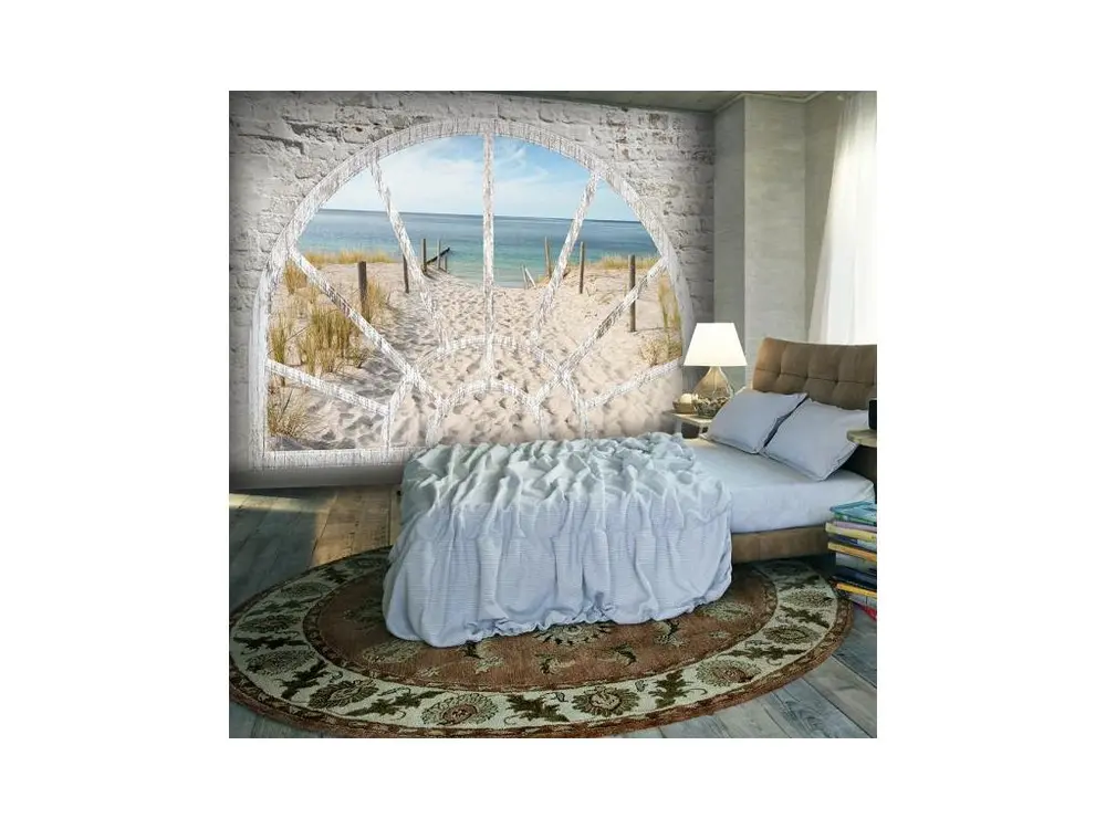 Papier peint intissé Paysages Window View - Beach : Taille - 400 x 280 cm